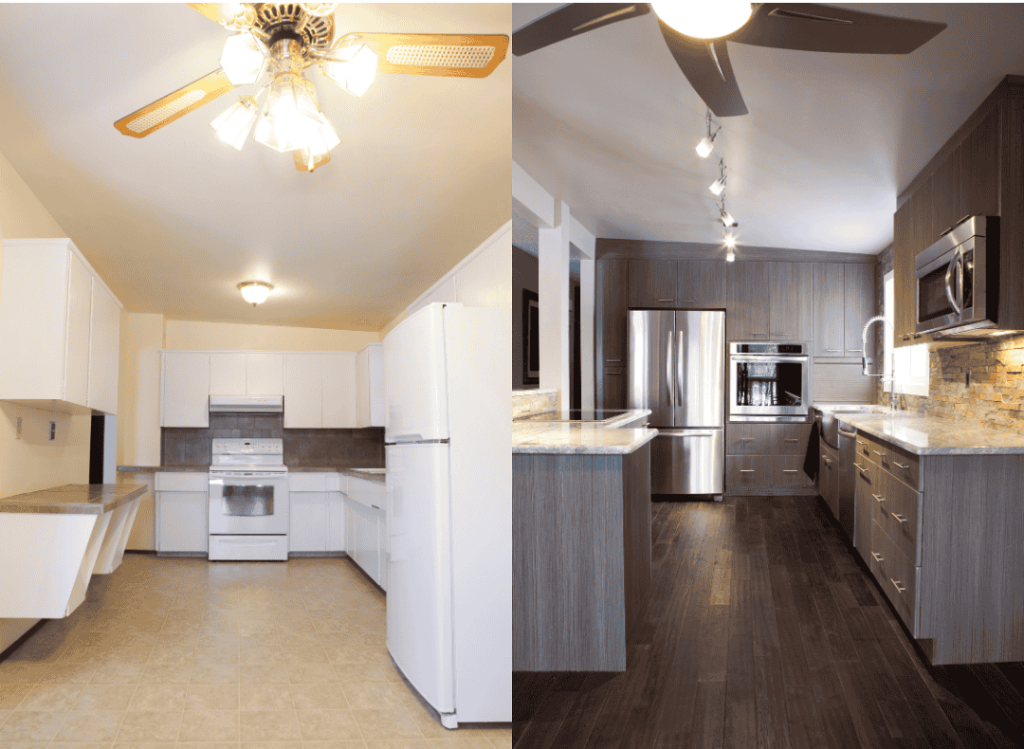 Kitchen renovation with stylish updates.